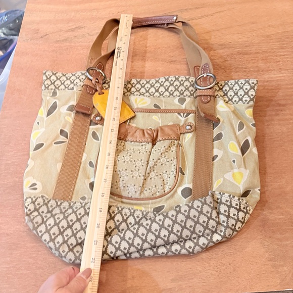 Vintage Fossil Tan Beige Yellow Women's Hobo Bag Tote Purse - Picture 14 of 16